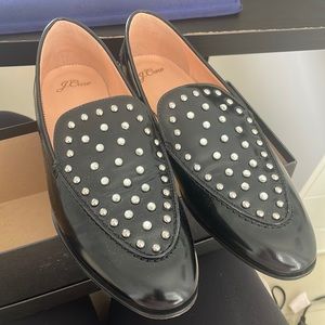 9.5 black loafers with gems
